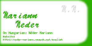 mariann neder business card